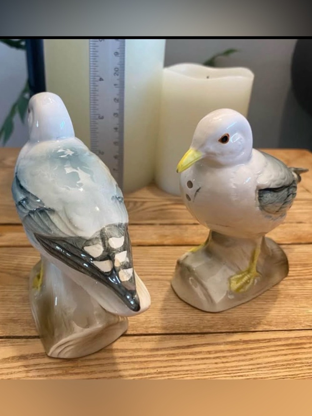 Vintage Ceramic Seagull Salt and Pepper Shakers Nautical Coastal Decor Taiwan